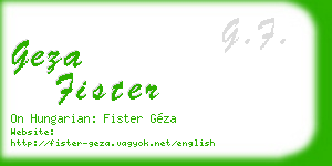 geza fister business card