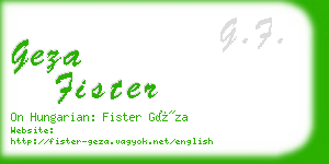 geza fister business card